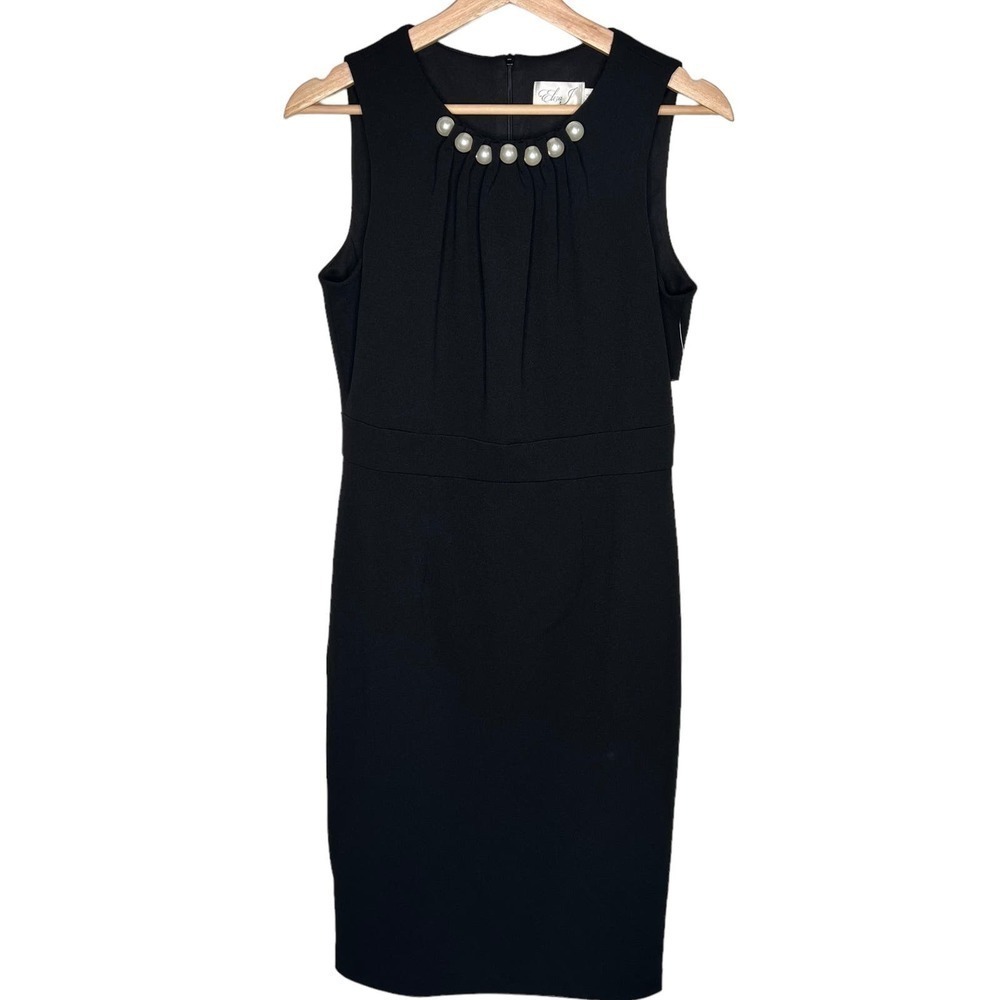 New Women’s Eliza J Style with Pearl Neckline Sleeveless Crewneck Dress Size 8 - Picture 2 of 10